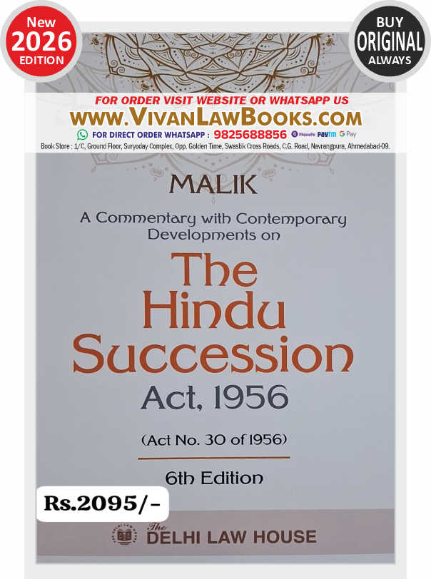 Malik's THE HINDU SUCCESSION ACT 1956 - New 6th Edition March 2026 Release by Delhi Law House