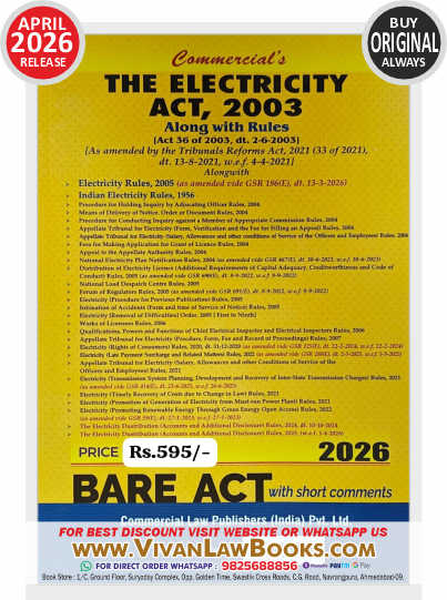 Electricity Act 2003 - BARE ACT - New 2026 Edition Commercial