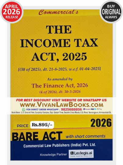 INCOME TAX ACT 2025 - Bare Act - New April 2026 Release by Commercial