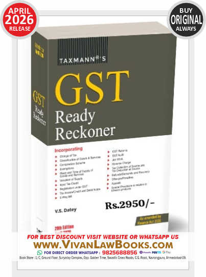 Taxmann GST READY RECKONER by V S Datey - Ne April 29th Edition 2026