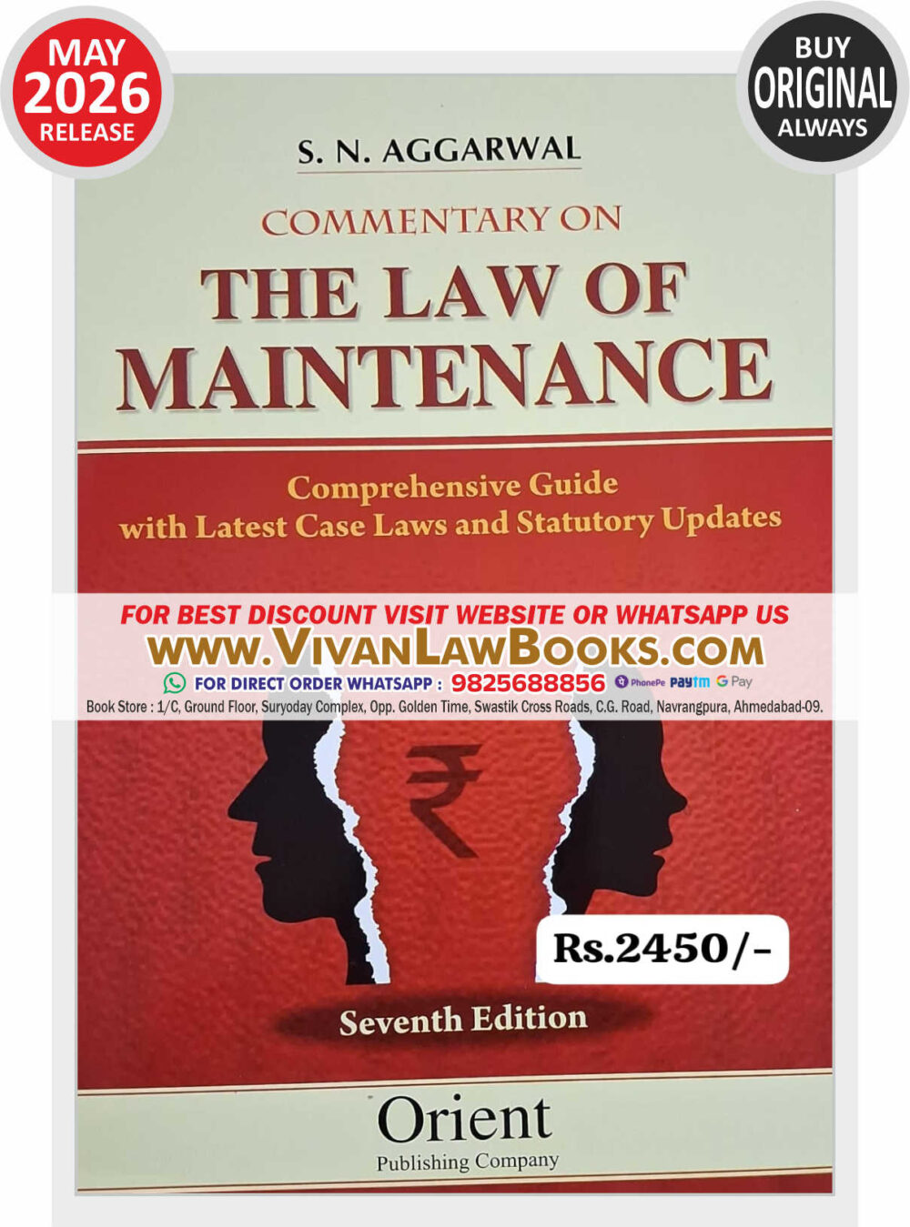 Commentary on THE LAW OF MAINTENANCE by S N Aggarwal - New 7th Edition May 2026 Release by Orient