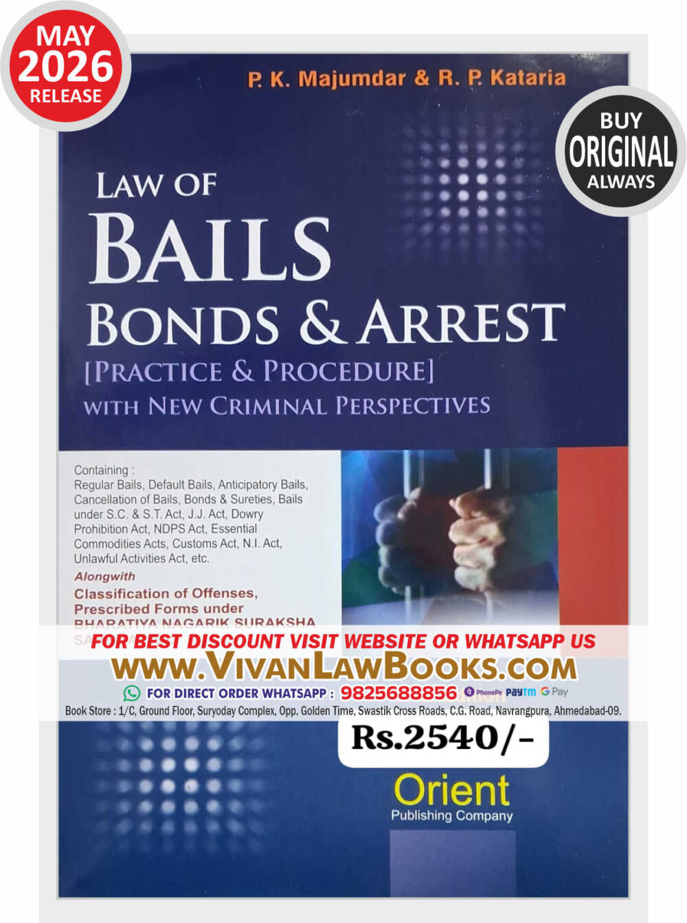 Law of Bails Bonds & Arrest (Practice & Procedure) with New Criminal Perspectives - New May 2026 Release by Orient