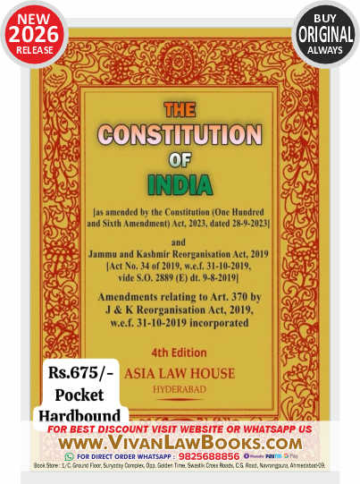 The Constitution of India - Pocket - Hardbound - New 4th Edition 2026 by Asia Law House